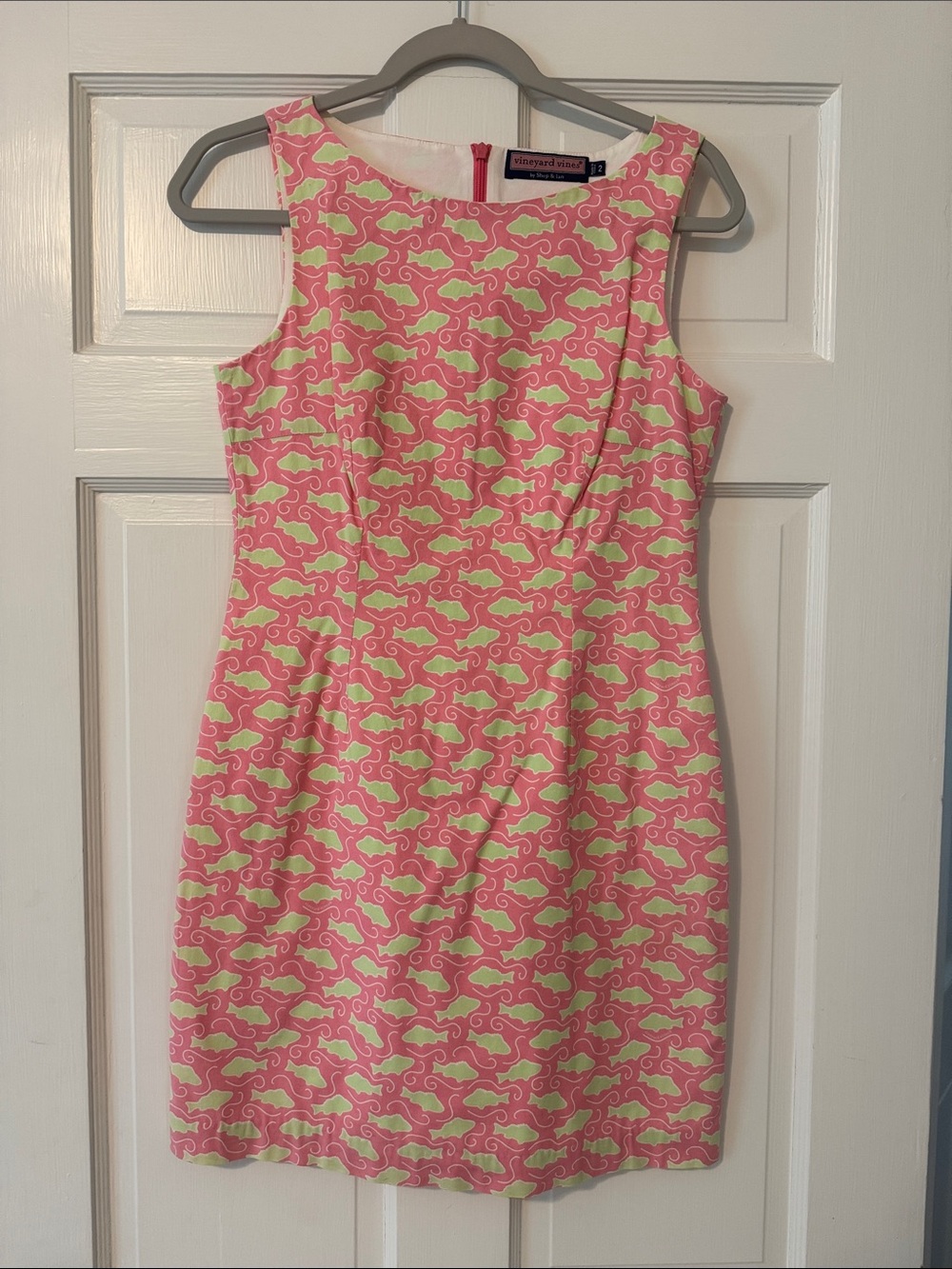 Vineyard Vines Pink & Lime Printed Sleeveless Sheath Dress